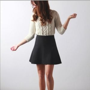 J CREW a-line fluted double crepe lined mini